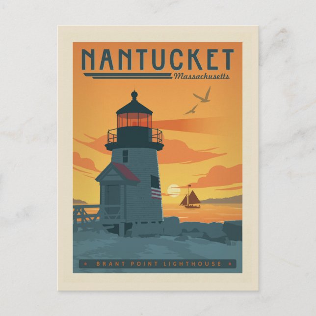 Brant Point Lighthouse | Nantucket MA Postcard (Front)