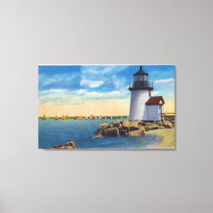 Brant Point Lighthouse Scene Canvas Print