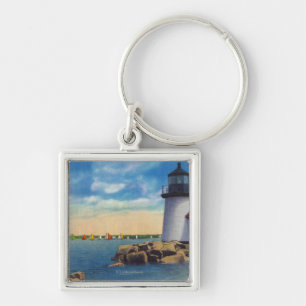 Brant Point Lighthouse Scene Keychain