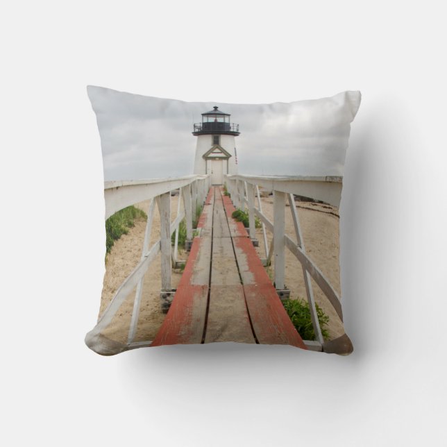 Brant Point Lighthouse Throw Pillow (Front)