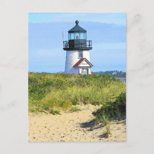 Brant Point Lighthouse _ VINTAGE LOOK Postcard