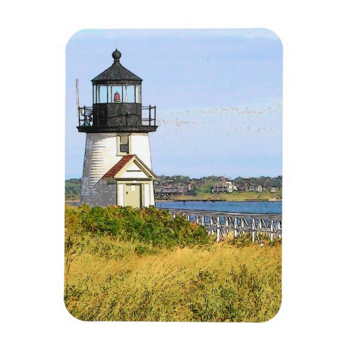 Brant Point Lighthouse Vintage Nantucket Magnet