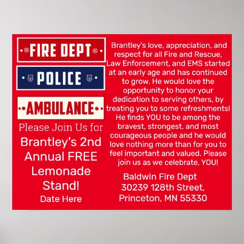 Brantleys Fire Police Ambulance Thunder_Cove Post Poster