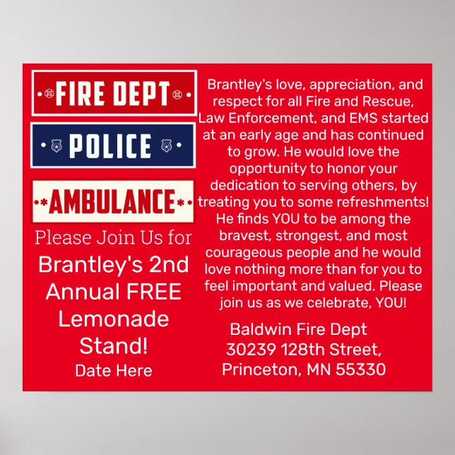 Brantley's Fire Police Ambulance Thunder_Cove Post Poster (Front)
