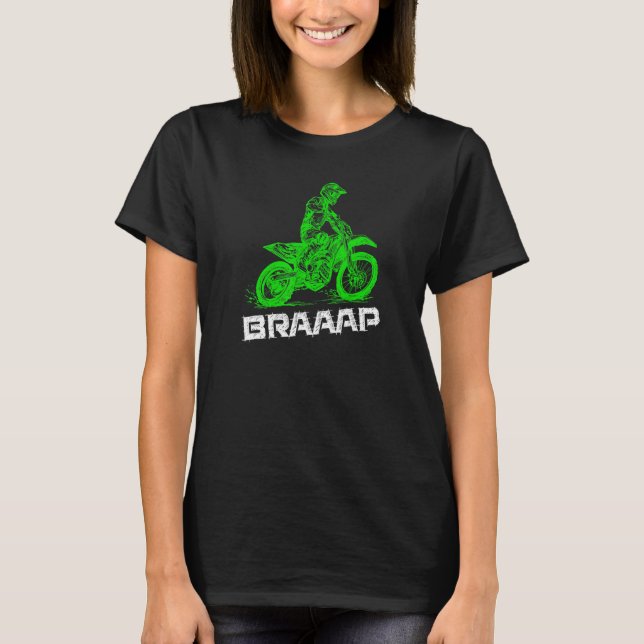 Brap Braap 2 Stroke Send It Motocross Dirt Bike Gr T-Shirt (Front)