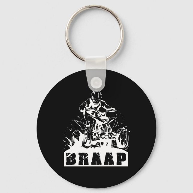 Brap Quad Racing Extreme Sports ATV Rider Gift Keychain (Front)