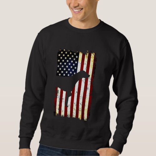 Braque Du Bourbonnais Silhouette American Flag Sweatshirt
