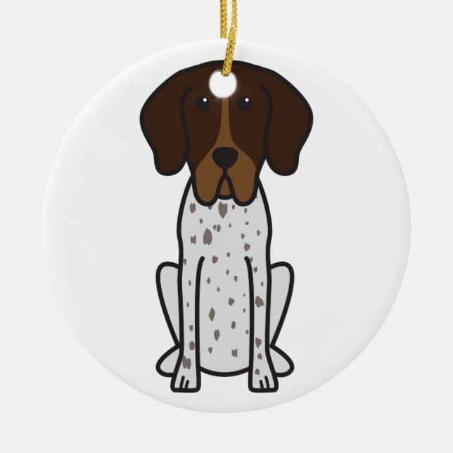 Braque Francais Dog Cartoon Ceramic Ornament (Front)