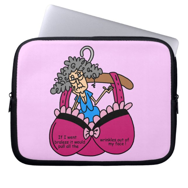 Bras and Wrinkles Humor Laptop Sleeve (Front)