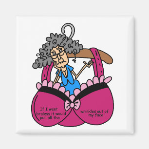 Bras and Wrinkles Humor Magnet