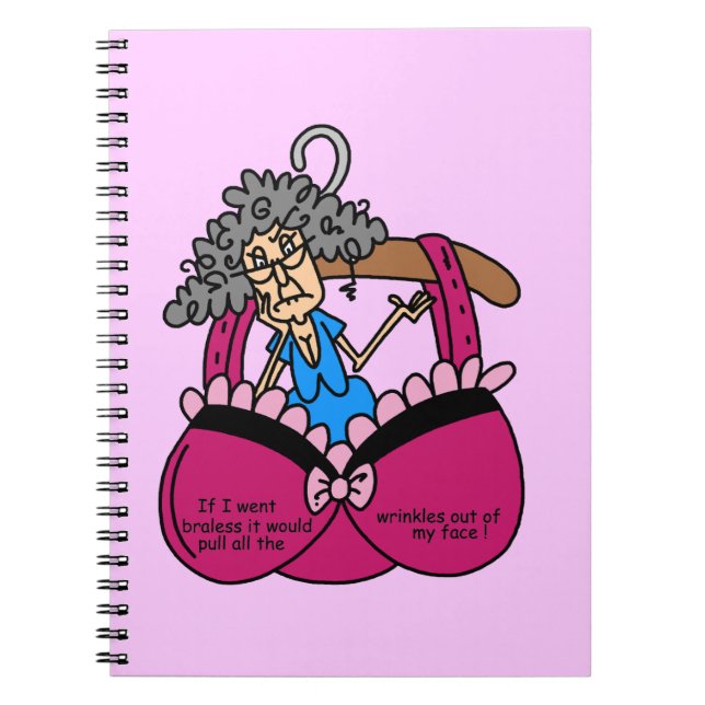 Bras and Wrinkles Humor Notebook (Front)