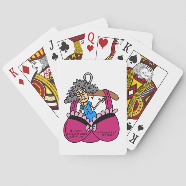 Bras and Wrinkles Humor Poker Cards (Back)
