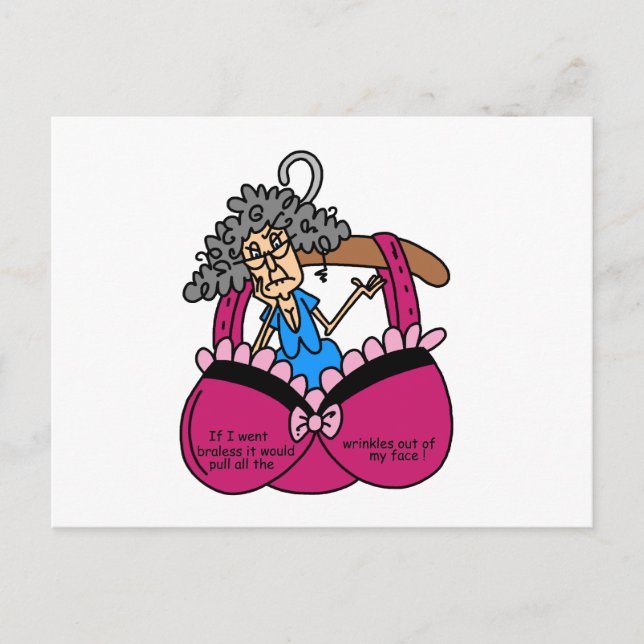 Bras and Wrinkles Humor Postcard (Front)