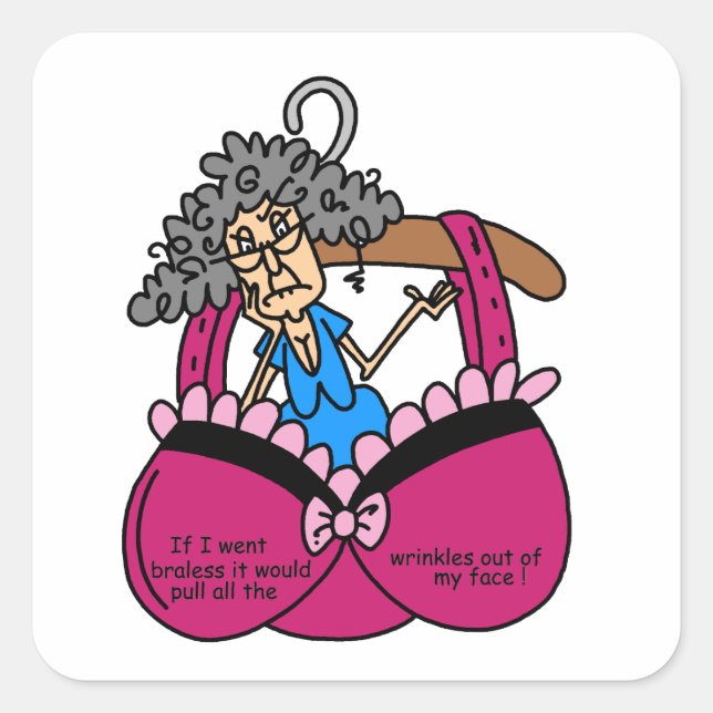 Bras and Wrinkles Humor Square Sticker (Front)