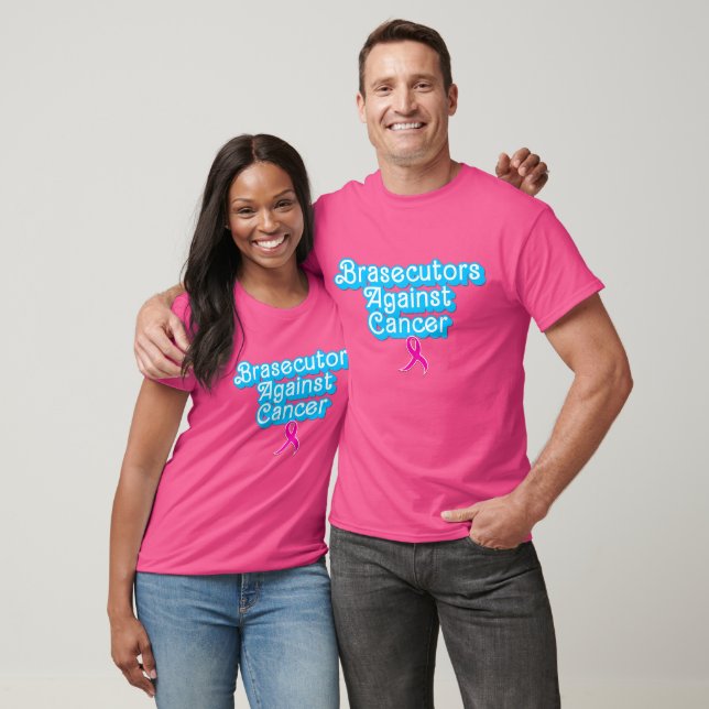 Brasecutors 2023 - Blue Lettering Logo on Wow Pink T-Shirt (Unisex)