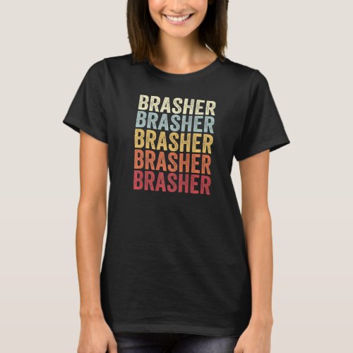 Brasher New York Brasher NY Retro Vintage Text T_Shirt