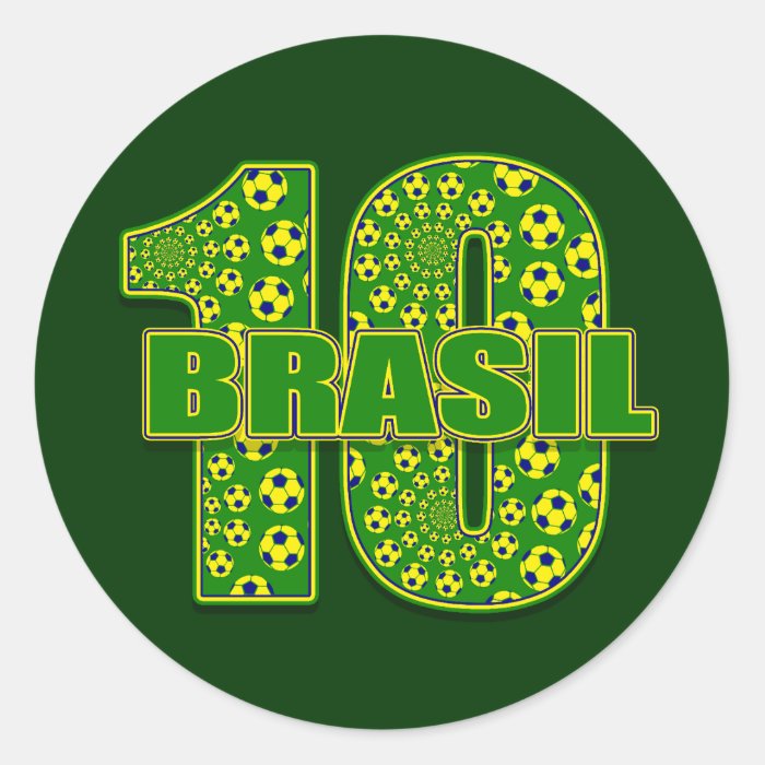 Brasil 10   Brazil number 10 soccer futbol gifts Stickers