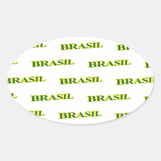 Brasil 3D Oval Sticker