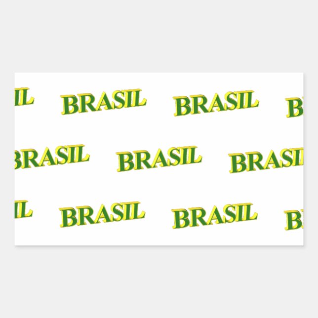 Brasil 3D Rectangular Sticker (Front)