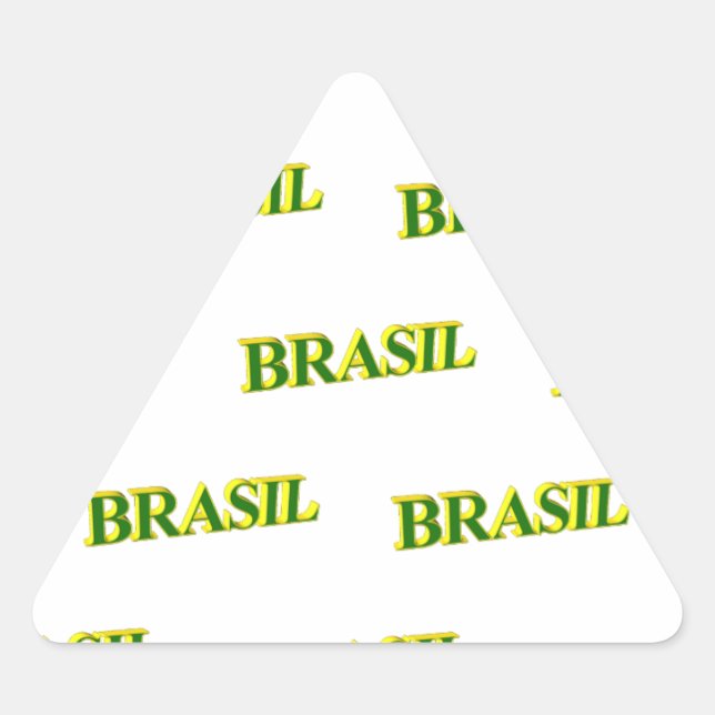 Brasil 3D Triangle Sticker (Front)