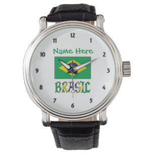 Brasil Bandera Brasil Personalized Name Watch