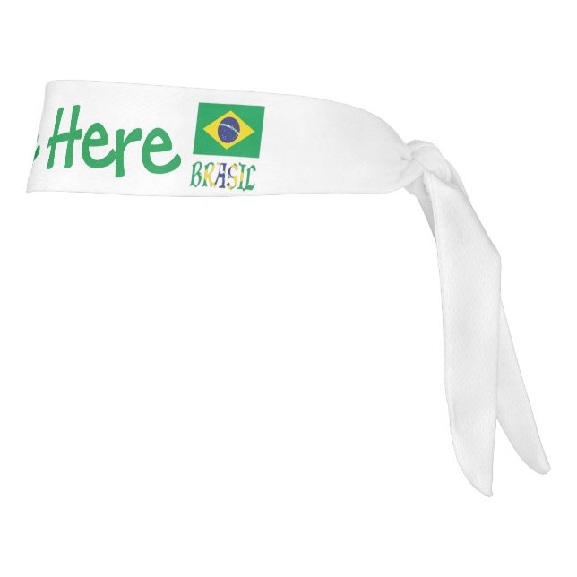 Brasil Bandera do Brasil Green Personalized  Tie Headband (Rotate 90)