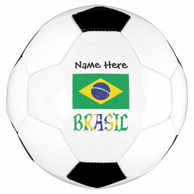 Brasil Bandiera Brazil Personalized  Soccer Ball (Front)