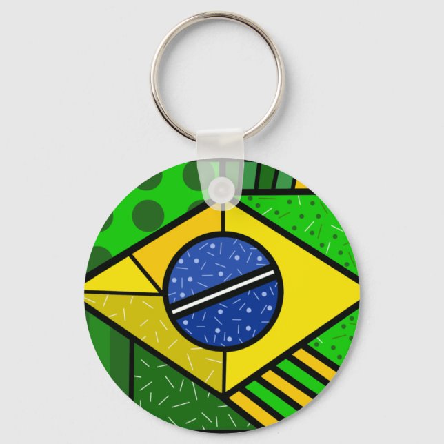 Brasil Brazil brazilian flag Keychain (Front)