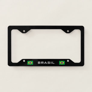 Brasil Brazil Flag black license plate frame