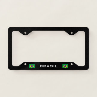 Brasil Brazil Flag black license plate frame