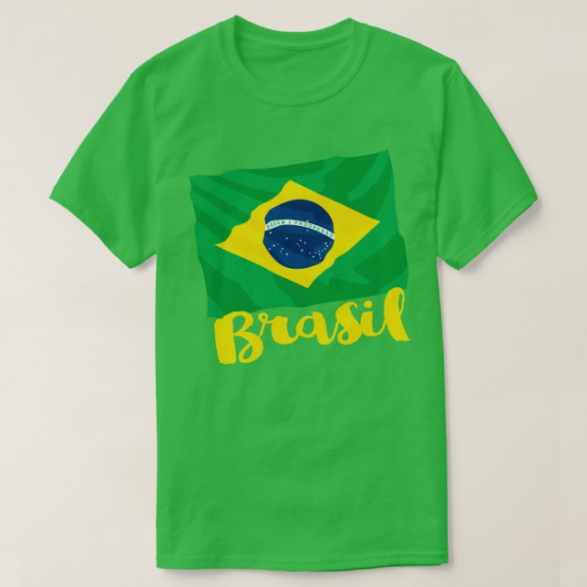 Brasil Brazil Flag T-Shirt (Design Front)