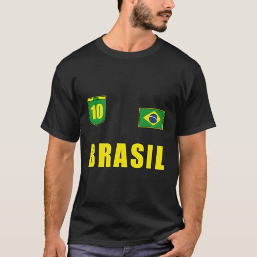 Brasil Brazil Soccer Player Jersey Flag Trikot T_Shirt