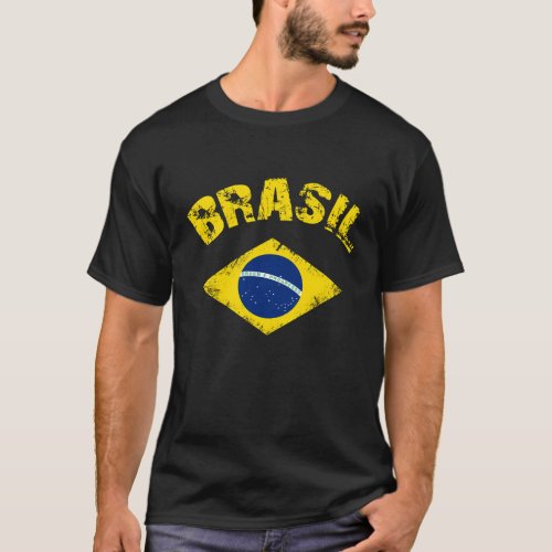 Brasil Brazilian National Flag Patriotic Football T_Shirt