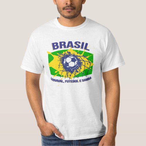 Brasil Carnaval Futebol e Samba sports t_shirt