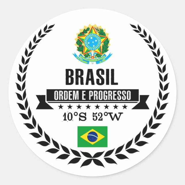 Brasil Classic Round Sticker (Front)