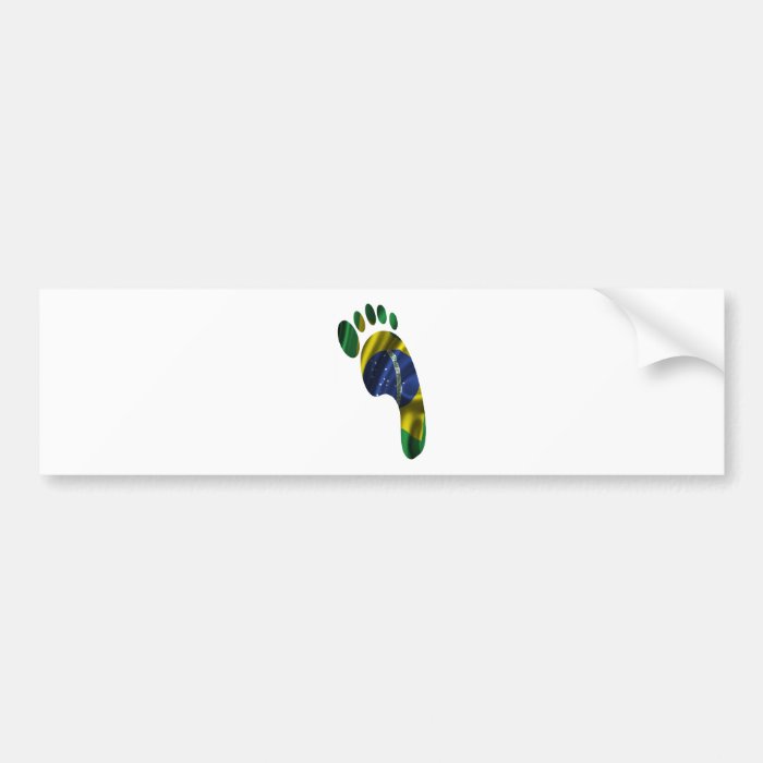BRASIL  FLAG FOOT PRODUCTS BUMPER STICKER
