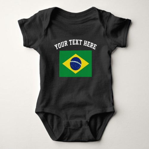 Brasil flag football sports jersey baby bodysuit