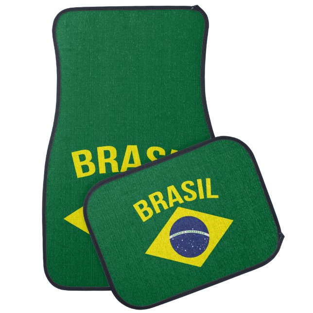 Brasil flag graphic art patterned car mats (Set)