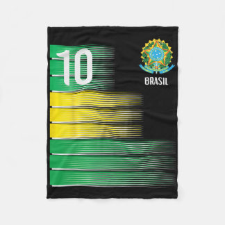 Brasil Flag Number 10 Brazil Soccer Men Women Boys Fleece Blanket