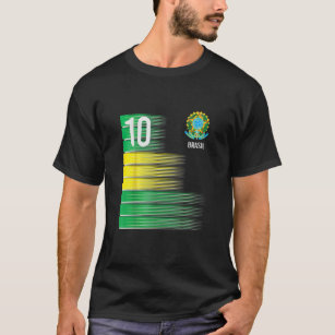 Brasil Flag Number 10 Brazil Soccer T-Shirt