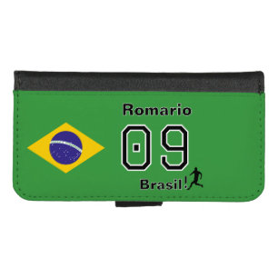 Brasil Flag Personalized Player Field Identity iPhone 8/7 Wallet Case