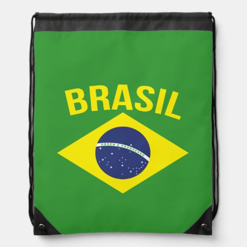 Brasil flag style drawstring bag