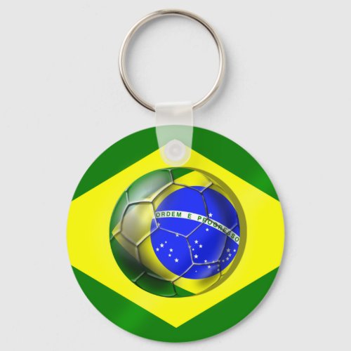 Brasil Futebol Bandeira soccer ball flag of Brazil Keychain