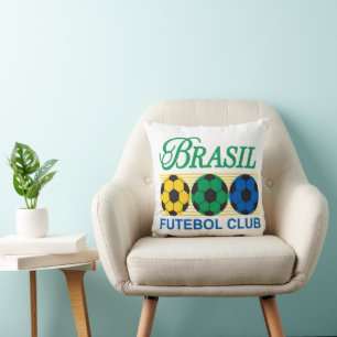 Brasil Futebol Club Vintage Soccer Throw Pillow