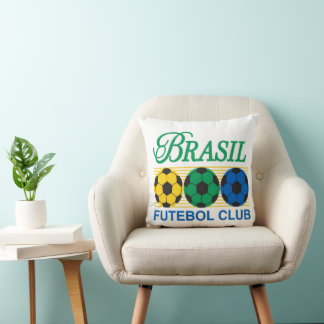 Brasil Futebol Club Vintage Soccer Throw Pillow