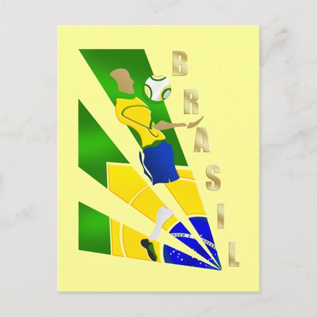 Brasil Graphic Chest control futebol Brazil gifts Postcard (Front)