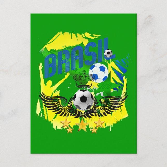 Brasil Grunge 2010 soccer lovers futbol gifts Postcard (Front)