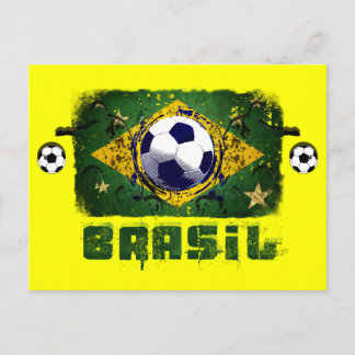 Brasil Grunge Soccer players Brazil Soccer gifts Postcard