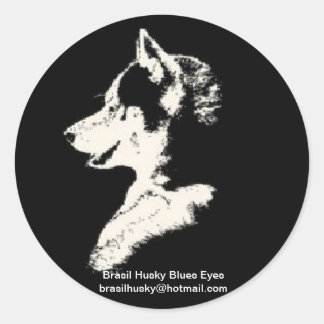 brasil husky classic round sticker