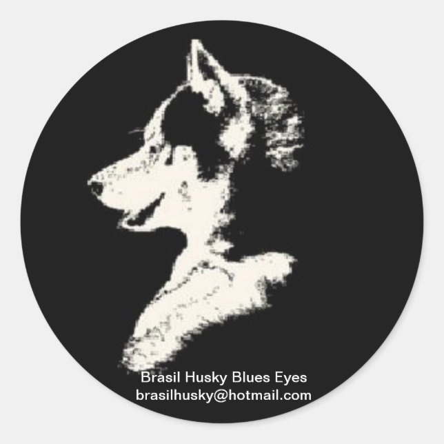 brasil husky classic round sticker (Front)